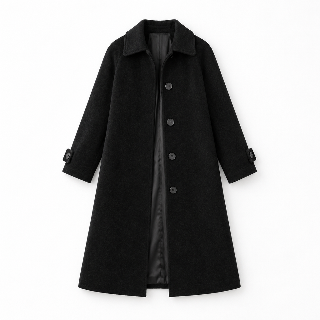 The Beatrice Rounded-Collar Coat - 黑色 - Main preview