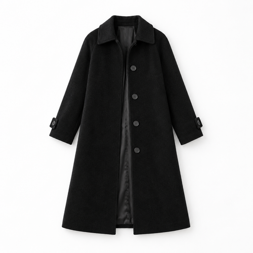 The Beatrice Rounded-Collar Coat - 黑色 - Main preview
