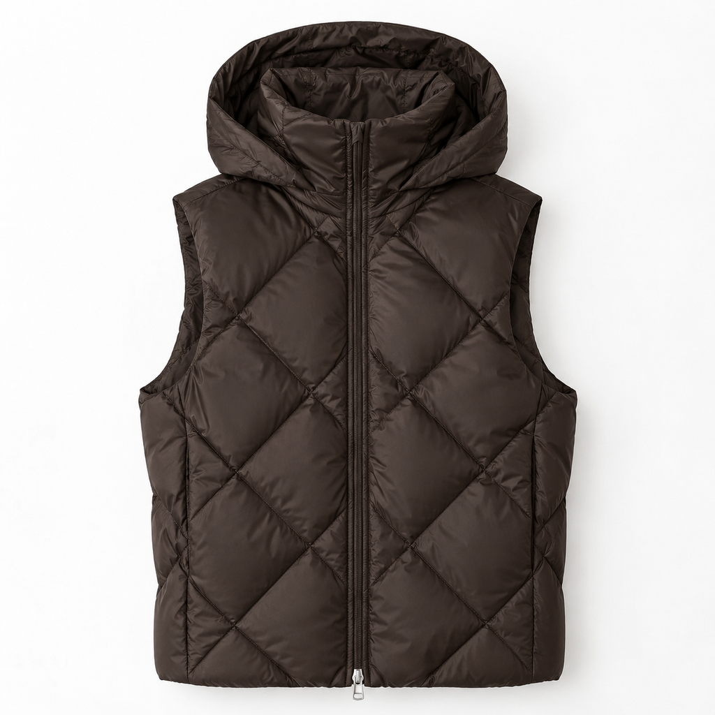 The Iris Quilted Gilet - 深棕色 - New main