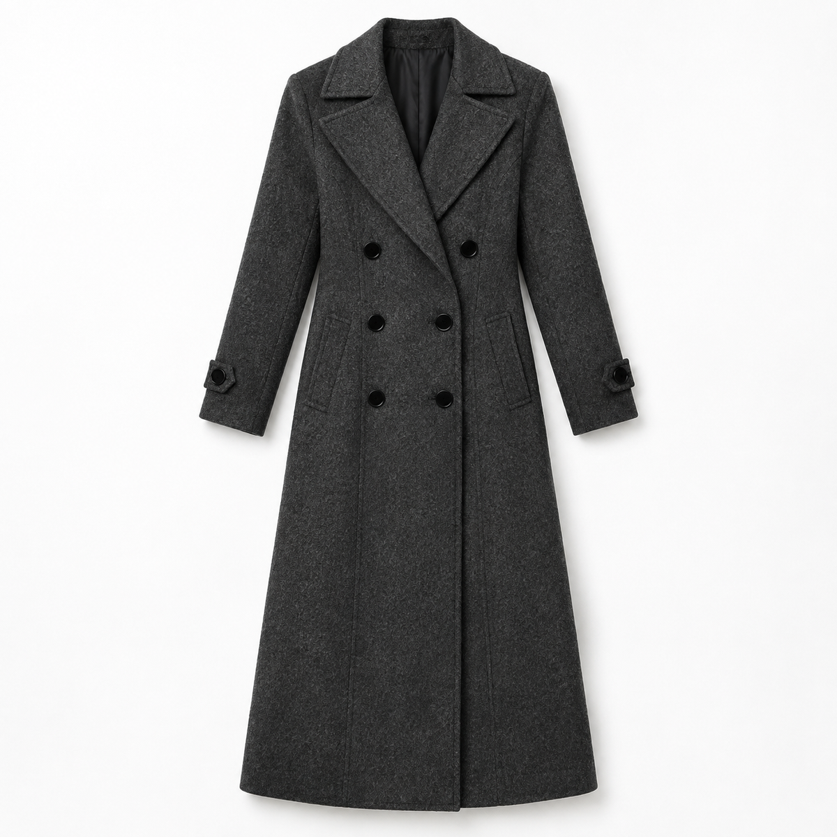 The Eleanor Double-Breasted Long Coat - 深灰色 - New main