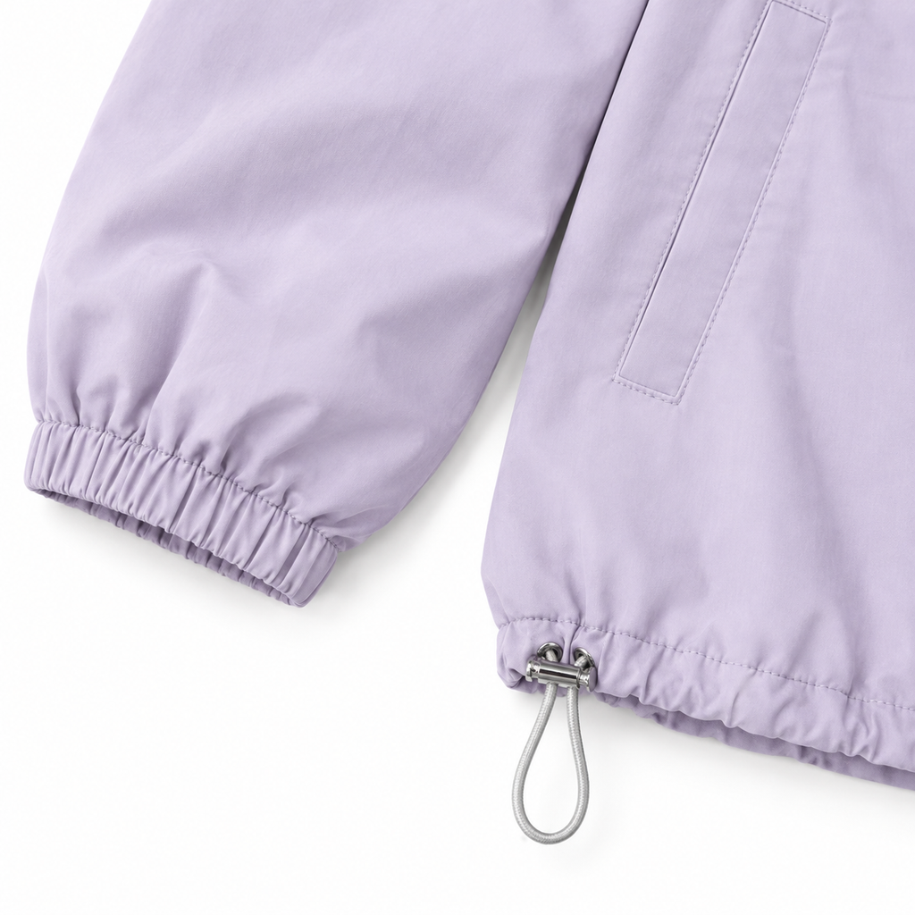 The Agnes Stand-Collar Short Jacket - Purple - Purple · Cuff and hem