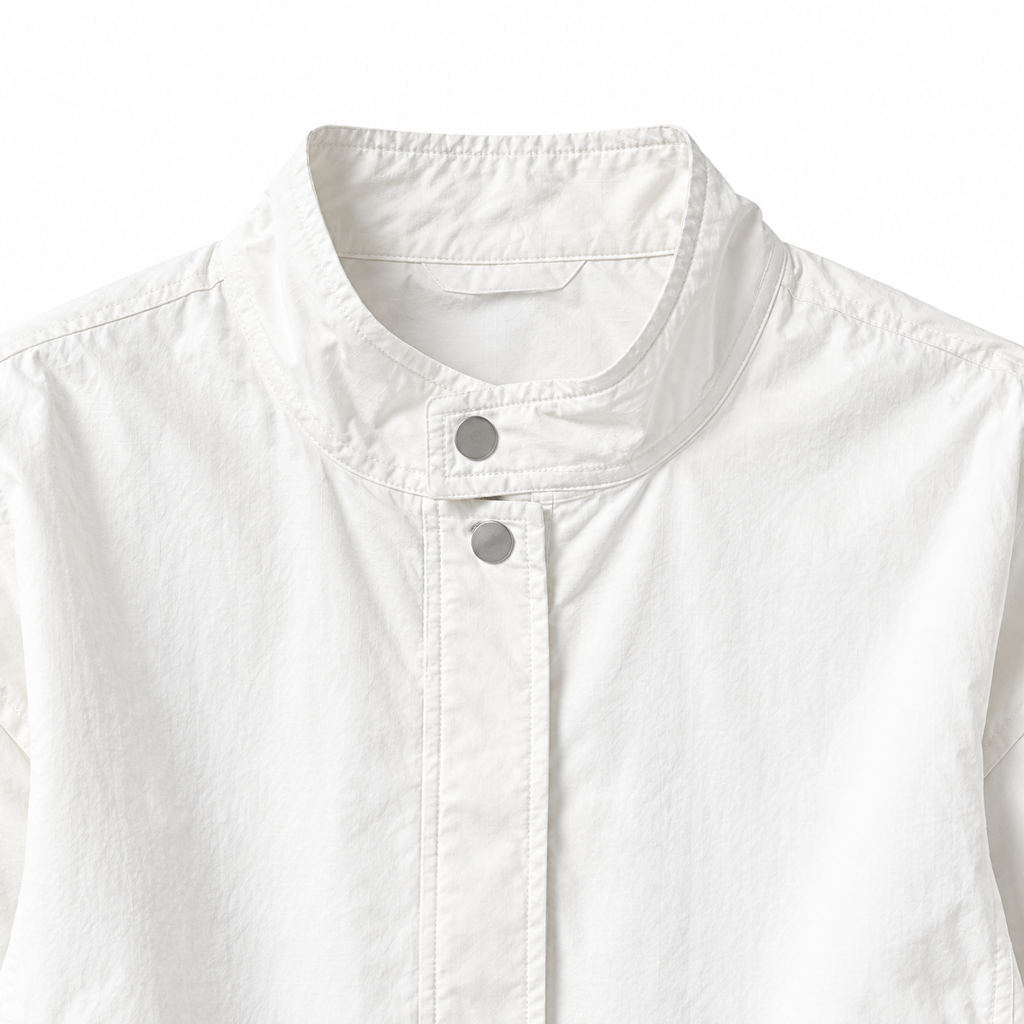 The Agnes Stand-Collar Short Jacket - 白色 - front detail