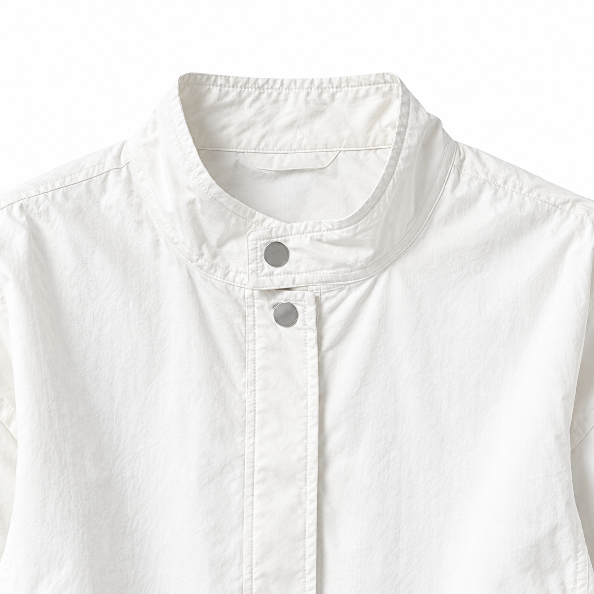 The Agnes Stand-Collar Short Jacket - 白色 - front detail