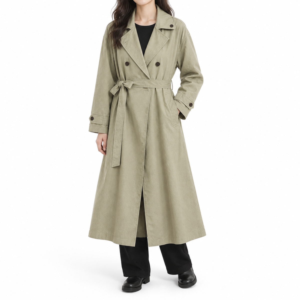 The Imogen Long Trench Coat - 慕斯浅卡 - model scale