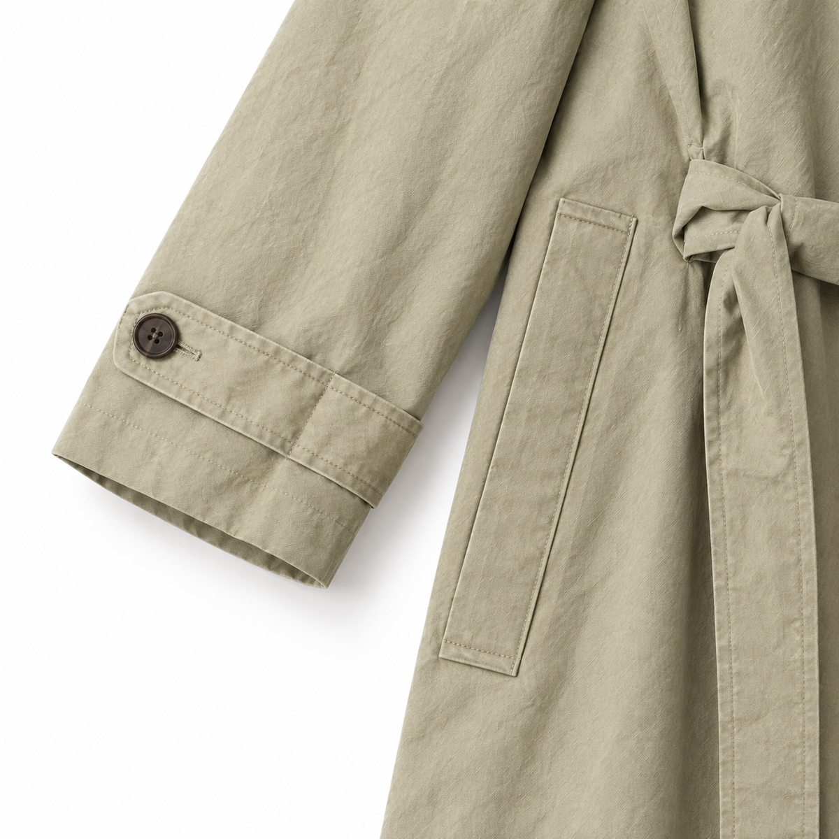The Imogen Long Trench Coat - 慕斯浅卡 - cuff pocket detail