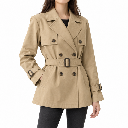 The Cecily Short Trench Jacket - 卡其色 - model scale