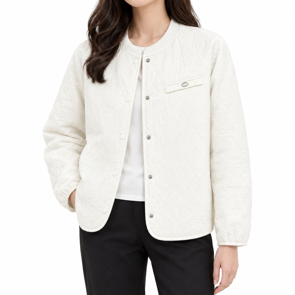 The Mabel Quilted Liner Jacket - 白色 - natural model